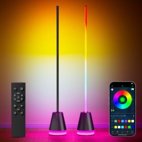 Smart RGB LED Corner Floor Lamp,Bright Tall Standing Lamps with APP and Remote,Modern Floor Lamp with Music Sync and 16 Million Colors