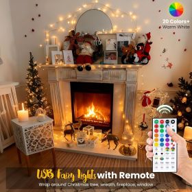 Fairy Lights USB Plug in 33ft 100LEDs with Remote