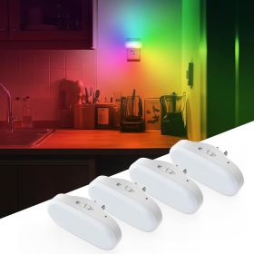 RGB Night Lights Plug into Wall, 4 Pack Dusk to Dawn Color Changing Night Light Night Light for Bedroom, Kids Room