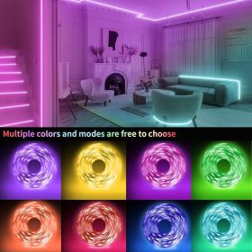 Led Lights for Bedroom 48ft Led Strip Lights with Remote RGB Color Changing Music Sync Bluetooth Smart App Control for Room Bedroom Lighting Flex