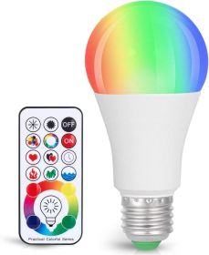LED Color Changing Light Bulb, 820LM Dimmable E26 10W RGBW, Mood Light Bulb with Timing Remote, 120 Colors Screw Base Lights for Home Decor, Bedr