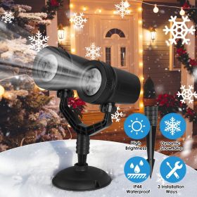 Christmas Snowflake Projector Light Dual-Head LED Stake Light IP44 Waterproof Xmas Decoration For Holiday Indoor Outdoor Use Garden Patio Wall De