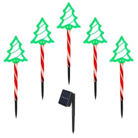 5Packs Christmas Outdoor Pathway Light With 8 Modes IP44 Waterproof Xmas Decoration Stake Light Tree Candy Light For Garden Lawn Porch Yard Drive