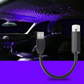 1pc Kids Movie Camera For Filming LED Projector Star Sky Ceiling Light Car Decoration USB Interior Atmosphere Lamp Wireless Projector (Color: Purple Blue, quantity: 1pc)