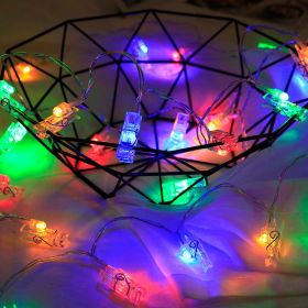 1pc; Photo Clip String Lights Home Decor Indoor/Outdoor; Battery Powered String Lights Lamp For Wedding Party Festival Decor 9.85ft 20LED (Not In (Color: Multi Color, size: Battery Box Type 3m20LED Clip Light)