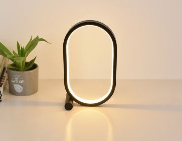 Usb Plug-In Lamp Oval Acrylic Lamp Touch Control Dimmable Modern Simple Creative Night Lamp Bedside Reading Lamp Desk Table Led (Color: black, Electrical outlet: USB)