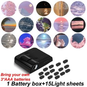 Landscape Projection Light INS Background Projector Night Light Planet Sea Cloud Lamp Christmas Gift Atmosphere Party Photo Prop (Ships From: CN, Color: black-15xScenes)