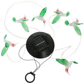 LED Solar Hummingbird Wind Chime Solar String Lights 6 LEDs Color-Changing IP65 Waterproof Decorative Lamp Lighting for Home Garden Fence Party (Color: Green, size: One size)