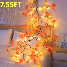 3 Strands Artificial Vines Fall Ivy Garland 74" Fake Vine with Silk Leaves Faux Hanging Plants Greenery Decoration for Outdoors Wedding Party Ind (size: 7.55FT)